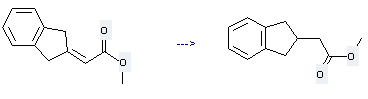1H-Indene-2-acetic acid,2,3-dihydro-,methyl ester can be prepared by 2-(Carbomethoxymethylen)-indan